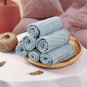 Resim 6'lı Ultra-Yumuşak %100 Pamuk Çocuk Yüz Havluları, Süper Emici & Cilde Nazik - Erkek & Kız Çocukları İçin Mükemmel, Beyaz 