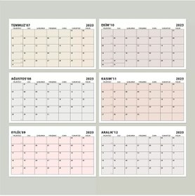 Resim Boho Renk Aylık Planlama Masa Takvimi, 2027 Takvim, Minimalist Fonksiyonel Takvim - Kraft Ayak 