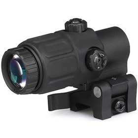 Resim Magnifier 5x Yakınlaştırmalı Dürbün - 22mm Ray Uyumlu, Katlanır Yaylı Ayaklı Siyah 