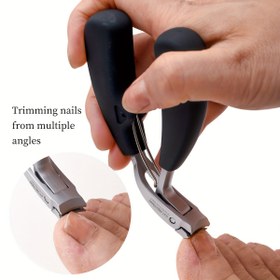 Resim 1 Adet Ağır Hizmet Tipi Profesyonel Tırnak Makası G31 - Sıçrama Önleyici Tasarım, Geniş Açıklık, Keskin Paslanmaz Çelik Bıçak, Uzun Saplı - Kalın/İçe Batmış/Kirli Tırnaklar için Ergonomik Tutuş - Erkekler, Yaşlılar ve Ev/Salon Kullanımı İçin İdeal - Dayanıklı Tırnak Makası, Şık Tasarım, Hassas Kesim, Erkek Bakımı 