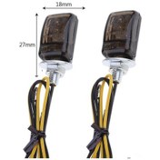 Resim Xindoker Siyah Mini Motor Sikleti 12v Sarı Led Isıklı 6mm Vida Abs Plastik Sağ-sol Çift 