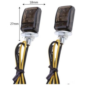 Resim Xindoker Siyah Mini Motor Sikleti 12v Sarı Led Isıklı 6mm Vida Abs Plastik Sağ-sol Çift 