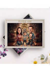 Resim Bk Gift Kişiye Özel Aile Yılbaşı Karikatür Tasarımlı 1000 Parça Profesyonel Puzzle-7, 1000 Puzzle, Yeni Yıl Hediyesi, Yılbaşı Hediyesi Kobitmeyencom35 