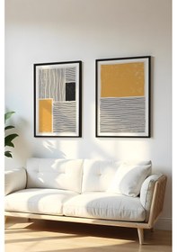 Resim Huhuli Ahşap Siyah Çerçeveli 2 Parça Set Tablo Huhu130 