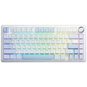 Resim Aula F75 Mekanik Rgb Tkl Gray Switch Kablosuz Makrolu Hot Swap Klavye Buz Mavisi 