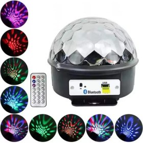 Resim Disko Topu Renkli Işıklı Lazer Parti Bluetooth Bağlantılı LED Küre 