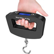 Resim ANJIEYU Taşınabilir Dijital Bagaj Terazisi LCD Ekranlı - 50kg Kapasite, Hafif ve Dayanıklı, Siyah Plastik, Seyahat & Ev Elektronik Ağırlık Kancası (Piller Dahil Değildir) 