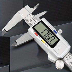 Resim 6-İnç Paslanmaz Çelik Dijital Verniye Kaliperi, LCD Ekranlı Elektronik Mikrometre Ölçü Aleti, Pil ile Çalışan Hassas Ölçüm Aracı, Takı ve El Sanatları İçin 