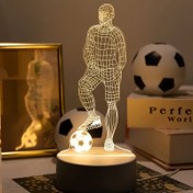 Resim 1 Adet Futbolcu Şekilli 3D Akrilik Plakalı Masa Lambası, USB Güçlü LED Gece Işığı, Spor Temalı Dekorasyon, Düşük Voltaj Güvenli İç Mekan Aydınlatması, Masa Aksesuarı, Futbol Temalı, Dayanıklı Aydınlatma, Ev Dekoru, Yatak Odası Aydınlatması, Spor Hayranları Hediyesi, Yatak Odası Dekoru 
