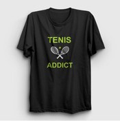 Resim Presmono Unisex Siyah Addict Spor Tennis Tenis T-shirt 329680tt 
