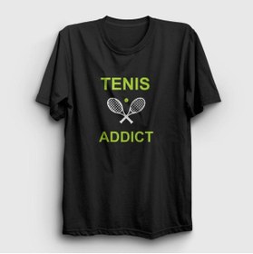 Resim Presmono Unisex Siyah Addict Spor Tennis Tenis T-shirt 329680tt 
