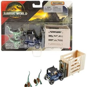 Resim Matchbox Jurassic World Dino Transporter Arabaları Dılophosaurus Çok Renkli 