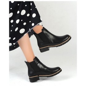 Resim Ayakcenter 22-265 Siyah Kısa Kadın Düz Bot 001 