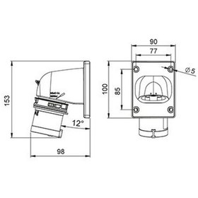 Resim Mete Enerji 406210v 5x16a. Ip44 Makıne Fişı -eğik-(vidalı Bağ.) 