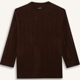 Resim Defacto Regular Fit Bisiklet Yaka Ajurlu Triko Tunik G0710ax25wnbn330 Kahve-bn330 