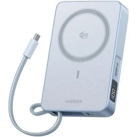 Resim Ugreen Magflow 10.000 Mah 25w Qi2 Magnetik Wireless Usb-c Dahili Kablolu Hızlı Şarj Powerbank, 65958b Mavi 