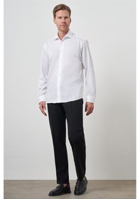 Resim Erkek Beyaz Pamuk Trend Slim Fit Dar Kesim Non Iron Gömlek 25mc004035600 Beyaz Beyaz 