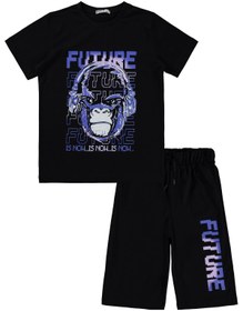 Resim Civil Boys Future Baskılı 10-13 Yaş Pijama Takımı - Siyah - Siyah / 12-13 Yaş 