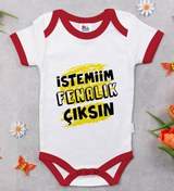 Resim Bitmeyen Kartuş Bk Kids Istemiim Fenalık Çıksın Tasarımlı Kırmızı Bebek Body Zıbın-1 