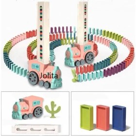 Resim Jolita Çocuklar Için Erken Eğitim Elektrikli Domino Oyuncak Küçük Tren-Müzik ve Işıklarla (Yurt Dışından) 