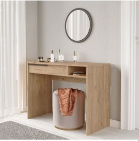 Resim Bohem Makyaj Masası 100cm Aynalı Çekmeceli Sepet Boh18-s Kahverengi 