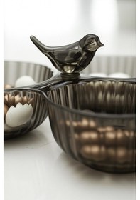 Resim Akrilik Kuşlu Çerezlik Sunumluk Şekerlik Füme Cam & Porselen Değildir Çok Renkli 