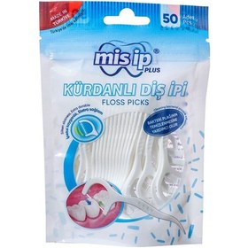 Resim Mis İp Kürdanlı Diş İpi 50 Adet - Poşet 