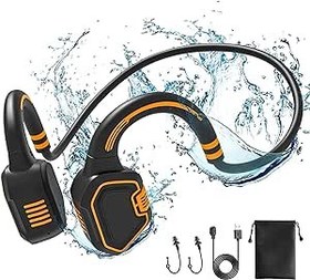 Resim Yüzme kulaklığı, ultra hafif, su geçirmez, kemik iletimli Bluetooth kulaklık, IP68, su geçirmez, Bluetooth 5.1, kablosuz spor kulaklık, açık kulaklı ve MP3 çalma, koşu, yüzme için 