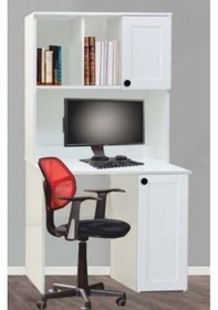 Resim 2 Kapılı Beyaz Kare Çalışma Masası Beyaz 