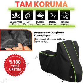 Resim Dokaca Neo Siyah Neon Fitilli Kilit Uyumlu Honda Nc 750 x Dct Uyumlu Motosiklet Brandası, Koruyucu Örtü 