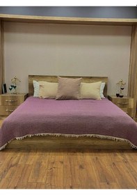 Resim Mor 7 Katlı Çift Taraflı Dolgulu Çift Kişilik Müslin Battaniye %100 Pamuk 230x240 Cm 