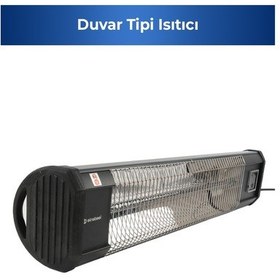 Resim Glow Uzaktan Kumandalı Karbon Infrared Isıtıcı 2500w Duvar Tipi Teras Balkon 5963 