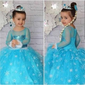 Resim Elsa Kostümü Mavi 