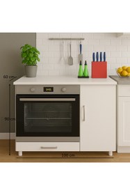 Resim UMGMOBİLYA Ankastre Fırın Ve Ocak Dolabı Set Üstü Ocak Dolabı Çok Amaçlı Dolap Mutfak Dolabı 