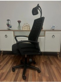 Resim Siyah Fileli Çalışma Oyuncu Döner Ofis Öğrenci Oyun Bilgisayar Koltuğu Sandalyesi Sandalye Koltuk 