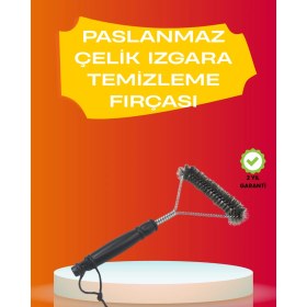 Resim Mangal Izgara Temizleme Fırçası Pas Tutmaz Çelik Telli 