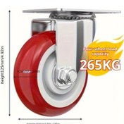 Resim Dashanshop 2 Adet 4 İnç Endüstriyel Frenli Döner Tekerlek Seti, Çift Bilyalı Rulmanlı 
