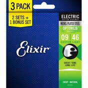 Resim Elixir 16551 Optiweb Coating Nickel Plated Steel 3'lü Elektro Gitar Teli (9-46) 