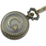 Resim Gogoey Köstekli Cep Saati Ayyıldız Türk Bayrağı Tasarımlı Cep Saati 
