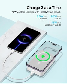 Resim Baseus EnerFill FM41 Mini Magsafe Powerbank 20.000 mAh 20W - Beyaz (C'den C'ye 20V/3A 30cm beyaz kablolu) 