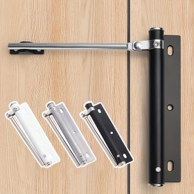 Resim 150 Derece Paslanmaz Çelik Otomatik Kapı Kapatıcısı - Ayarlanabilir, Sessiz Kapanma Mekanizması, Gizli Yay Tasarımı, Konut Kullanımı İçin İdeal, Vidalara ve Montaj Donanımına Sahiptir, Sessiz Kapı İşlemi | Modern Kapı Kapatıcısı | Dayanıklı Kapı Kapatıcısı 