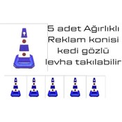 Resim Zeplin Kedi Gözlü Ağırlıklı Reklam Konisi 