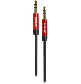 Resim Hytech Hy-x72 1m Kırmızı Metal Konektörlü 3.5mm Stereo Siyah Ses Kablosu 