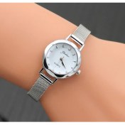 Resim Hanyang Gümüş Yeni Bayanlar Küçük Saatler Altın Rahat Kuvars Bilezik Izle Kadınlar Için Metal Örgü Paslanmaz Çelik Elbise Saatler Relogio Feminino (Yurt Dışından) 