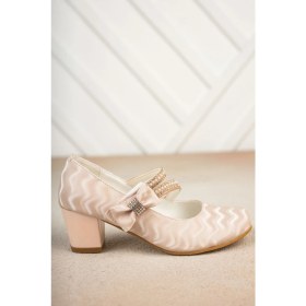 Resim Jomoti Topuklu Çatallı Pudra Ayakkabı 