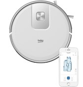 Resim Beko 2700 Pa 3200 mAh, Wi-fi Bağlantısı 170 dk Çalışma Süresi, Islak Kuru Moplu Robot Süpürge, Beyaz 