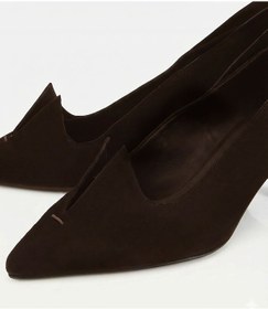 Resim Hotiç Kadın Süet Deri Kahverengi Sivri Burunlu Minimal Stiletto 01ayh318310a480 01ayh318310a480 Kahverengi 