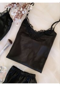 Resim 3'lü Siyah Pırlanta Saten Çeyiz Seti Siyah 