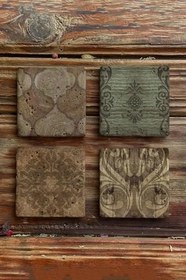 Resim Oscar Stone Decor Taş Bardak Altlığı Stone Coasters - Desen Seti/Desenler Ba-584 