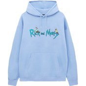 Resim VENHENA Rick And Morty Bebe Mavi Kapüşonlu Sweatshirt Hoodie 